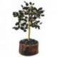 Arbre du Bonheur 20 cm avec pierre Agate Noire naturelle
