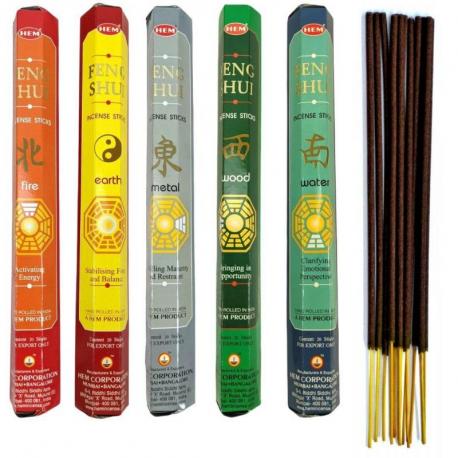 Assortiment d'encens - Bouquet "Feng Shui" (5 parfums). Lot de 100 bâtons marque HEM Assortiment d'encens - Bouquet "Feng Shui" (5 parfums). Lot de 100 bâtons marque HEM