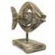 Décoration marine : Poisson design en Bois sur socle 20x30cm