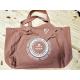 Sac cabas "plages" vieux rose/ terracotta