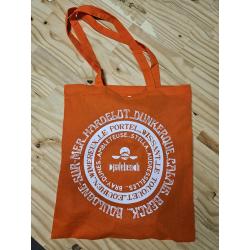 tote bag orange "plages"