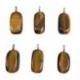 Collier œil du tigre AAA - pendentif pierre roulée + chaîne acier