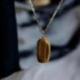 Collier œil du tigre AAA - pendentif pierre roulée + chaîne acier