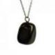 Collier Shungite - pendentif pierre roulée + chaîne acier