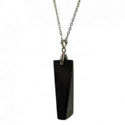 Collier Shungite - pendentif pierre taillée + chaîne acier