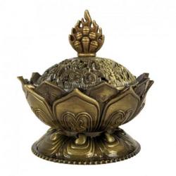 Porte-cône d'encens Fleur de Lotus en Métal 8cm
