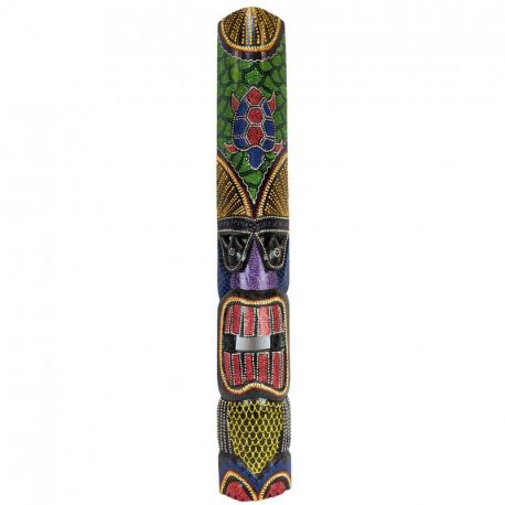Masque Tiki mural Multicolore 100cm motif Tortue