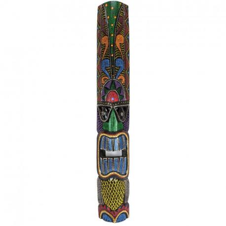 Masque Tiki mural Multicolore 100cm motif Tribal