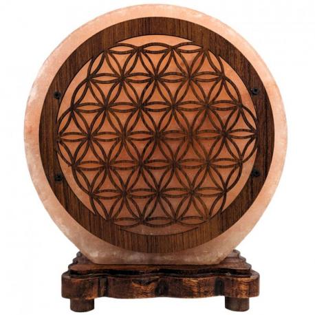 Lampe de Sel de l'Himalaya motif Fleur de Vie 5Kg