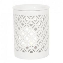 Brûle-Parfum Moucharabieh en Céramique Blanche