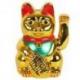 Maneki Neko Traditionnel Doré Chat Porte-Bonheur Japonais 15,5cm