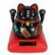 Maneki Neko Noir à Énergie Solaire Chat Porte-Bonheur Japonais 9cm