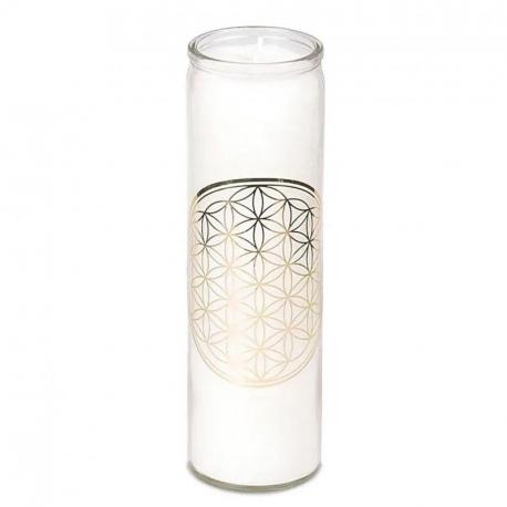 Bougie Parfumée Motif Fleur de Vie Dorée | Menthe, Citronnelle & Oliban