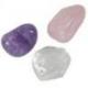 3 pierres roulées "Triangle d'or" Améthyste, Quartz rose & Cristal de Roche (taille M)