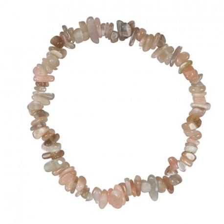 Bracelet Baroque en Pierre de Lune Rose Chips