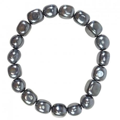 Bracelet Hématite AAA - pierres roulées 10mm