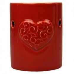 Brûle-Parfum Coeur en Céramique rouge