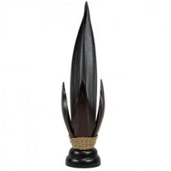 Grande Lampe de Salon en Feuilles de Cocotier et Acajou 75cm | à équiper Grande Lampe de Salon en Feuilles de Cocotier et Acajou 75cm | à équiper