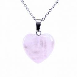 Collier avec pendentif Cœur en Quartz Rose