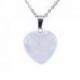 Collier avec pendentif Cœur en Quartz Laiteux