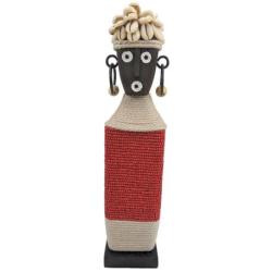 Statuette Namji Rouge 28cm - Perles & Cauris
