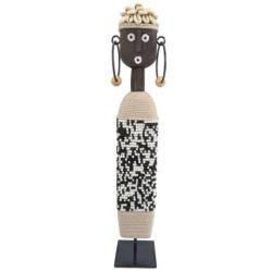 Statue Namji Noire & Blanche 40cm - Perles & Coquillages Cauris