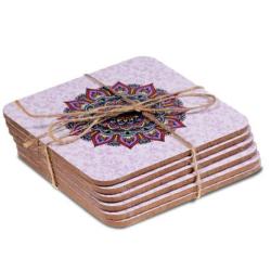 Sous-verres motif Mandala violet - Lot de 6