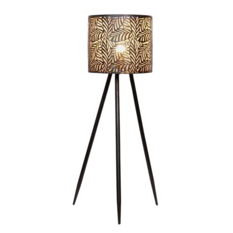 Lampadaire Trépied "Myre" 80cm en Métal Noir & Or