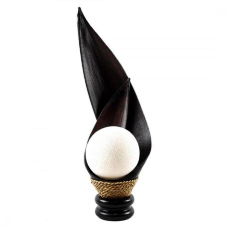 Lampe Ethnique en Feuilles de cocotier & Acajou 60cm | À équiper