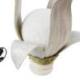 Lampe Fleur Blanche en Feuilles de Cocotier & Acajou 30cm| À équiper