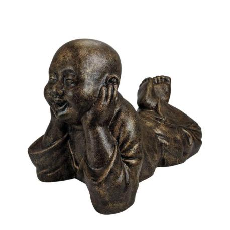 Statue Moine Allongé en Résine - Décoration Zen 50 cm