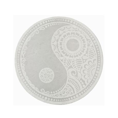 Disque Yin-Yang en Sélénite ø10cm - Plaque de rechargement Feng Shui