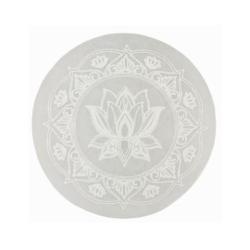 Disque Fleur de Lotus en Sélénite ø10cm - Plaque de rechargement Disque Fleur de Lotus en Sélénite ø10cm - Plaque de rechargement