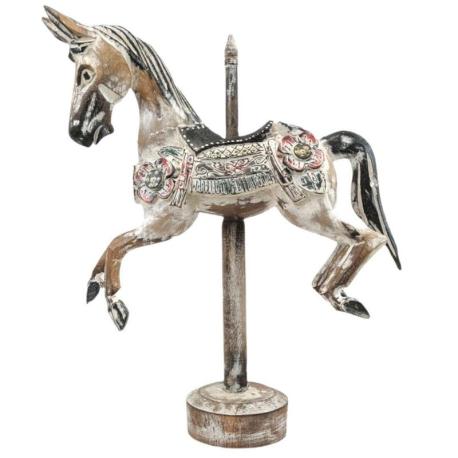 Cheval de Carrousel 40cm en Bois | Création artisanale