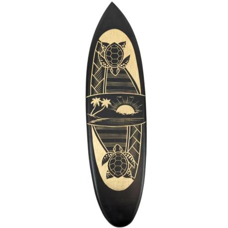 Planche de surf décorative en bois motif Tortues Paysage 50cm