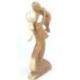 Statue abstraite Maman et Bébé 20cm en bois Brut