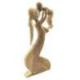 Statue abstraite Maman et Bébé 50cm en bois Blanc Cérusé