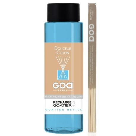 Recharge de parfum Douceur Coton - Goa 250ml + 1 pack rotin
