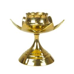 Brûleur d'Encens en laiton Fleur de Lotus 7cm｜Pour Résine, Cône & Bâton