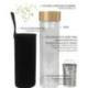 Gourde en Verre avec Couvercle en Bambou - 500 ml | Double Paroi et Filtres à Infusion