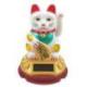 Maneki Neko Blanc / Chat japonais à énergie solaire 8cm