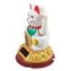 Maneki Neko Blanc / Chat japonais à énergie solaire 8cm