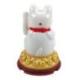 Maneki Neko Blanc / Chat japonais à énergie solaire 8cm
