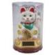 Maneki Neko Blanc / Chat japonais à énergie solaire 8cm