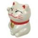Maneki Neko Blanc à Énergie Solaire Chat Porte-Bonheur Japonais 7,8cm