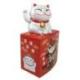 Maneki Neko Blanc à Énergie Solaire Chat Porte-Bonheur Japonais 7,8cm
