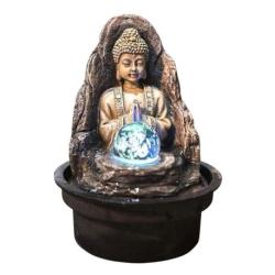 Petite fontaine d'intérieur Bouddha Peace avec éclairage Led