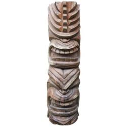 Totem Tiki Kanaloa 120cm en Bois de Suar massif | Pièce Unique