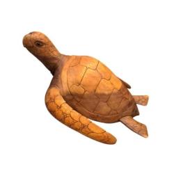 Sculpture Tortue de mer XL 80cm en bois ciré