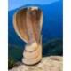 Grande Statue Serpent Cobra 100cm en bois sculpté